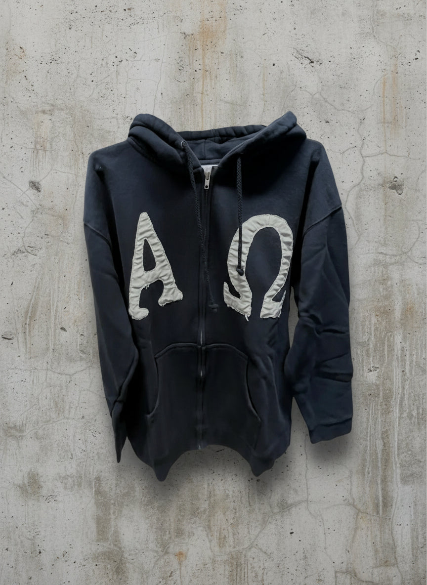 Alpha & Omega Navy Zip Hoodie (Sample Sale)