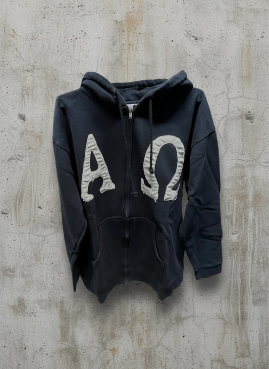 Alpha & Omega Navy Zip Hoodie (Sample Sale)