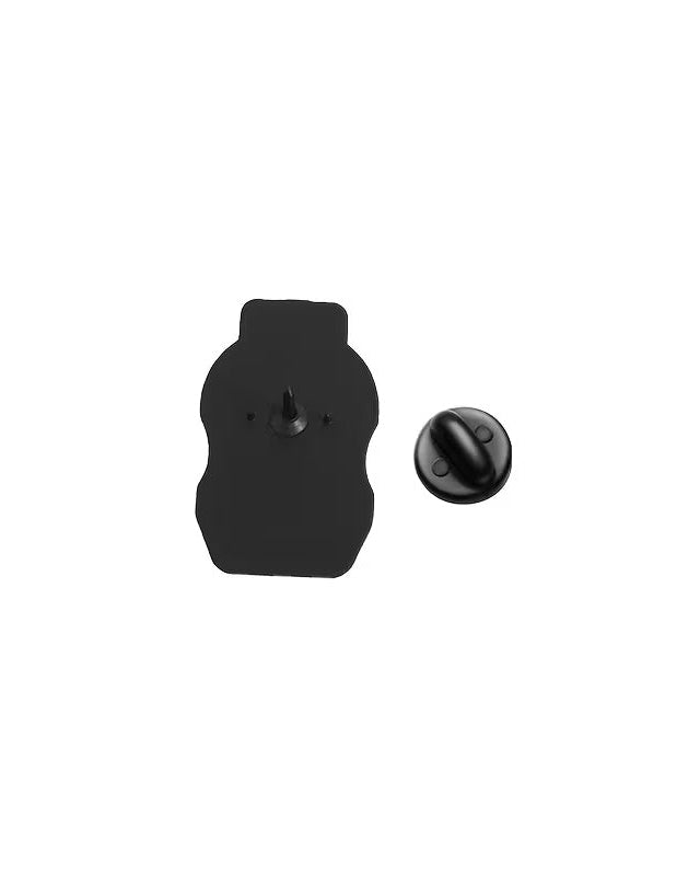 Catch Up enamel pin – SĒK APPAREL, back view showing pin backing 