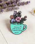 Consider the Flowers enamel pin – SĒK APPAREL faith-inspired streetwear accessory inspired by Matthew 6:28