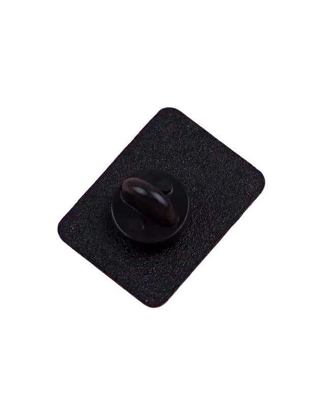 Flipped Tables enamel pin – SĒK APPAREL faith-inspired streetwear accessory, back view