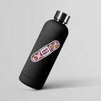 SĒK Apparel Jesus Heals bandaid sticker shown on a water bottle mockup — faith-inspired Christian sticker perfect for bottles, laptops, and journals