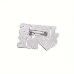 SĒK Apparel Jesus Loves Me enamel pin — back view showing pin clasp and hardware detail