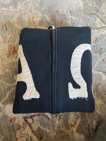Alpha & Omega Navy Zip Hoodie (Sample Sale)