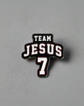 SĒK Apparel Team Jesus enamel pin — faith-inspired Christian lapel pin with 'Team Jesus' text, perfect for bags, jackets, and gifts