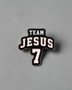 SĒK Apparel Team Jesus enamel pin — faith-inspired Christian lapel pin with 'Team Jesus' text, perfect for bags, jackets, and gifts