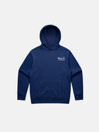 SĒK Apparel Unfailing Love Hoodie in navy — flat lay of faith-inspired Christian pullover hoodie with embroidered 'Unfailing Love' detail, referencing 1 John 4:10