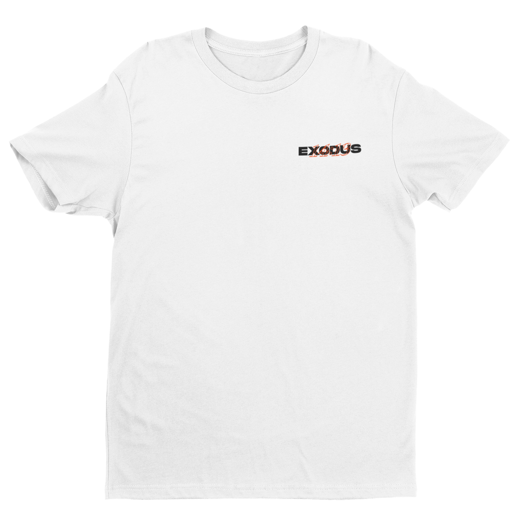 Exodus tee front view — premium Christian streetwear graphic tee with minimalist illustrative design